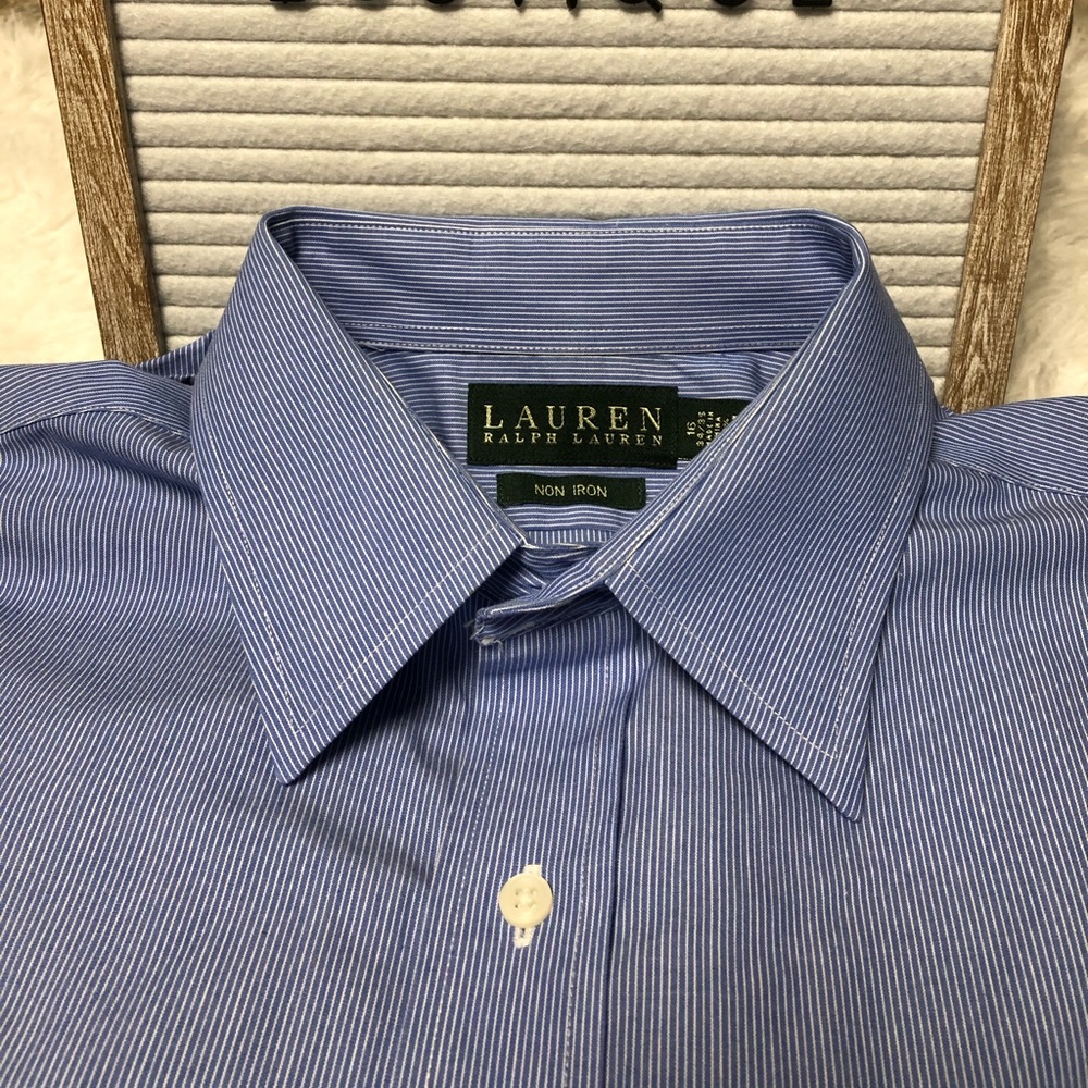 Ralph Lauren blue & white button up shirt - 16